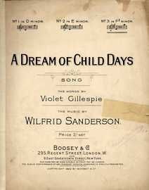 A Dream Of Child Days - Song in the key of F sharp minor for high voice