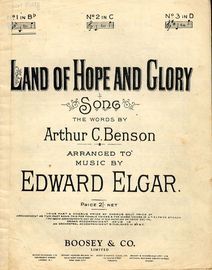 Land of Hope and Glory - Song - In the Key of B flat major for lower voice