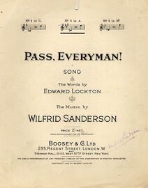 Pass, Everyman! - Song - In the key of A major for medium voice
