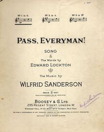 Pass, Everyman! - Song - In the key of G major for low voice