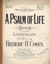 A Psalm of Life - Song Sung by Miss Clara Butt - In the Key of E Flat Major for High Voice
