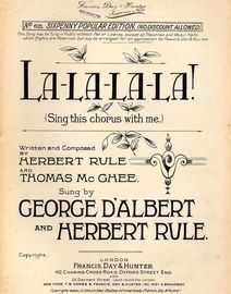La-La-La-La! (Sing this chorus with me) - Song for Piano and Voice - Francis, Day and Hunter Sixpenny Popular Edition No. 621