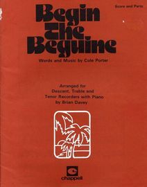 Begin the Beguine - Arranged for Descant, Treble and Tenor Records with Piano