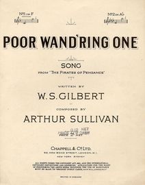 Poor Wand'ring One - Song - From the comic opera "The Pirates of Penzance" - In the key of F major for lower voice