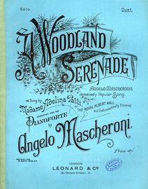 A Woodland Serenade - As sung by Miss Adelina Patti for Piano Duet