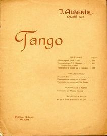 Tango A - Piano Solo - Edition Originale - Op. 165 - No. 2