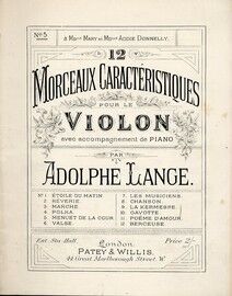 12 Morceaux Caracteristiques - Meneut De La Cour  - No. 5 - for Violin and Piano