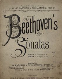 Beethoven's Sonatas - No. 43 of Marshall's Philharmonic Edition