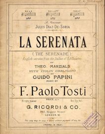 La Serenata (The Serenade) - English Version - With Violin obbligato - In the key of E flat major
