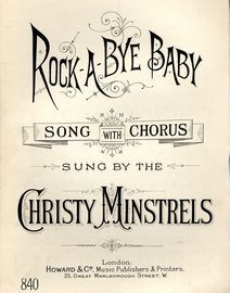 Rock a bye Baby - The Popular lullaby Song - As Sung by Christy Minstrels