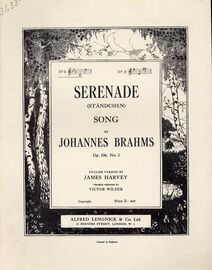 Brahms - Serenade (Standchen) - Song in the Key of E flat Major for Low Voice - Op. 106, No. 1 - In English, German and French
