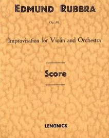 Improvisations for Violin and Orchestra - Op. 89 - Miniature Orchestral Score