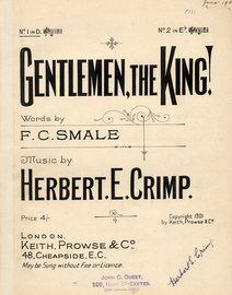 Gentlemen, The King - Song - In the key of D major for lower voice