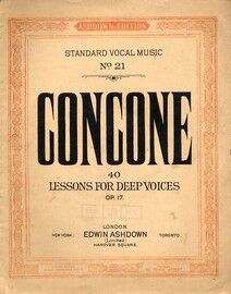 40 Lessons for Deep Voices - Op. 17 - Ashdown Edition Standard Vocal Music No. 21