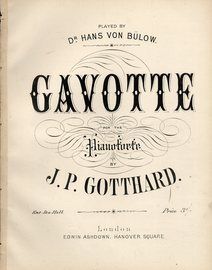 Gavotte - Piano Solo - Played by Dr. Hans von Bulow