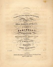Fairest Lady Fear Not Danger - Duet sung by Miss Romer and Mr Blafe in the Opera of Farinelli