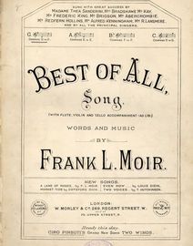 Best of All - Song - In the key of G major for Low voice