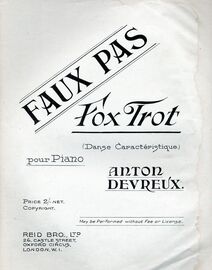 Faux Pas - Fox-Trot (Danse Caracteristique) pour Piano