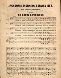 Jackson's Morning Service in F - No. 549 & 550 of the Musical Treasury