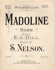 Madoline, I Dream of the Sweet Madoline -  Song in the key of E flat major for Low Voice