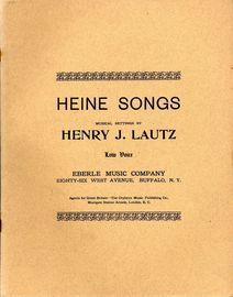 Heine Songs - For Low Voice - Op. 3