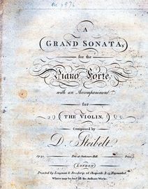 A Grand Sonata for the Painoforte with an Accompaniment for the Violin