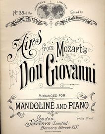 Airs from Don Giovanni - Arranged for Mandoline and Piano - Globe Edition No. 38