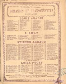 Jenny, L'ouvriere - Song - Collections du Menestrel "Romances et Chansonnettes" Populaires