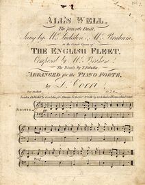 All's Well - The favourite Duett sung by Mr Incledon and Mr Braham in the Comic Opera of "The English Fleet" - Arranged for the Pianoforte