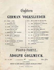 Wer hat dich du Schoner wald (Farewell to the Woods) - No. 14 from Eighteen German Volkslieder series - Op. 50