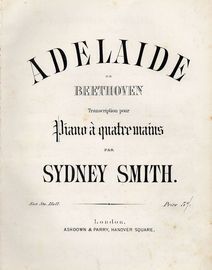 Adelaide - Transcription pour Piano a quatre mains