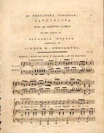 Di Pescatore Ignobile Canzonetta - Sung by Signor Mario in the Opera of "Lucrezia Borgia"
