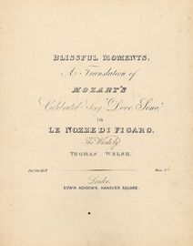 Blissful Moments - A Translation of Mozart's Celebrated Song "Dove Sono" in le Nozze di Gigaro