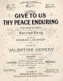 Give To Us Thy Peace Enduring (The Gates of Dawn) - Song in the key of E flat major for Low Voice