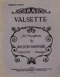 Valsette - For Pianoforte - Continental Fingering
