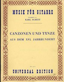 Canzonen und Tanze aus dem 16 Jahrhundert - Musik Fur Gitarre (Guitar) - Universal Edition No. UE 13071