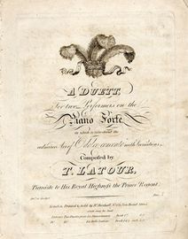 A Duett - For Two Performers on the Pianoforte in which is introduced the admired Air of "O Dolce concento" with Variations - For Piano Duet