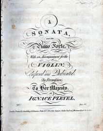 A Sonata for the Piano Forte with an accompaniment for the Violin - Composed and Dedicated (by permifsion) to Her Majesty - No. 1 - Score for Flauto a