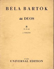 Bartok - 44 Duos - Book II - No.'s 26-44 - For Two Violin - Universal Edition No. UE 10452b