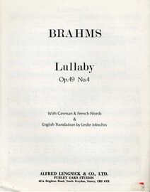 Brahms - Lullaby - For Voice and Piano - In German, French and English - Op. 49, No. 4