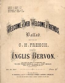 Welcome Ever Welcome Friends - Ballad - For Soprano or Tenor in C