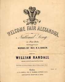 Welcome Fair Alexandra - National Song - In Four Parts with Accompaniment for Piano