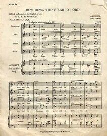 Bow Down Thine Ear, O Lord - No. 1248 from 'Choral Album' - In English for SATB with piano accompaniment
