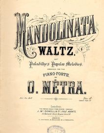 Mandolinata - Waltz - For Piano Solo