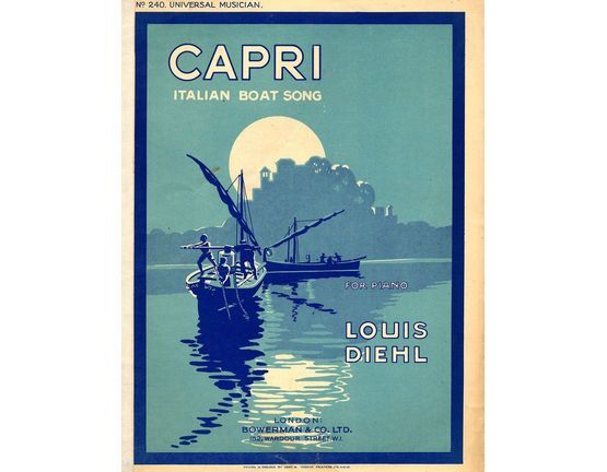  | Capri - Italian Boat Song - For Piano Solo - Univeral Musician Series No. 240