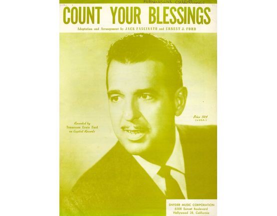 10017 | Count your blessings - Recorded by Tennessee Ernie Ford on Captiol Records - For Piano and Voice with chord symbols