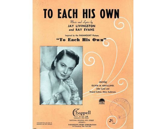 10079 | To Each His Own - Song from the film "To Each His Own Film" Featuring Olivia DeHavilland