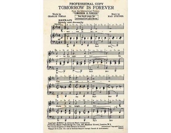 10085 | Tomorrow is Forever - from the International Picture "Tomorrow is Forever" - Professional Copy