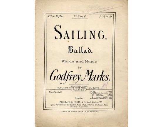 10097 | Sailing - Ballad in the key of C major for medium voice