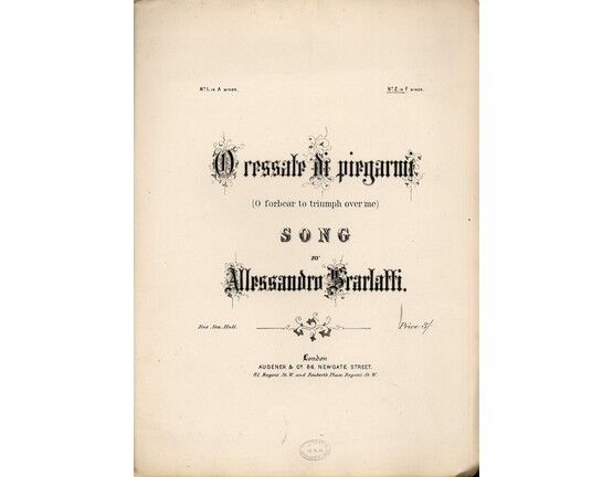 10101 | Scarlatti - O Cessate! (O Forbear to Triumph Over Me) - Song in the Key of F Minor for High Voice